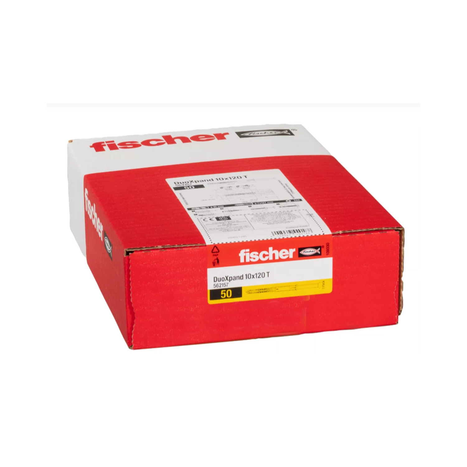 Fischer 562157 Constructieplug DuoXpand - TX40 - 10.0 X 120mm - Verzonken Kop - Voldraad - Verzinkt (50st) thumbnail 2