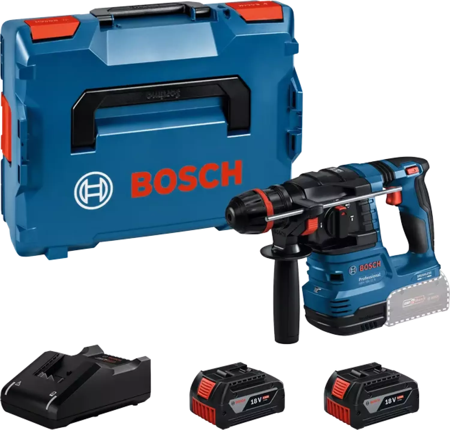 Bosch GBH 18V-22 X SDS-plus Accu ONECHUCK Boorhamer Set (2x 4,0Ah) In L-Boxx