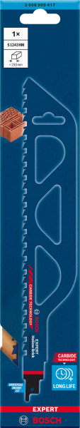Bosch 2608900417 EXPERT Reciprozaagblad S1243HM Hollow Brick - Detailed view of the product