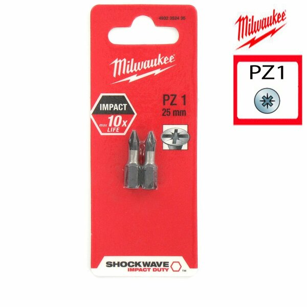 Milwaukee 4932352435 / 4932430860 Shockwave Impact Duty Schroefbit PZ 1 - 25mm (2st)