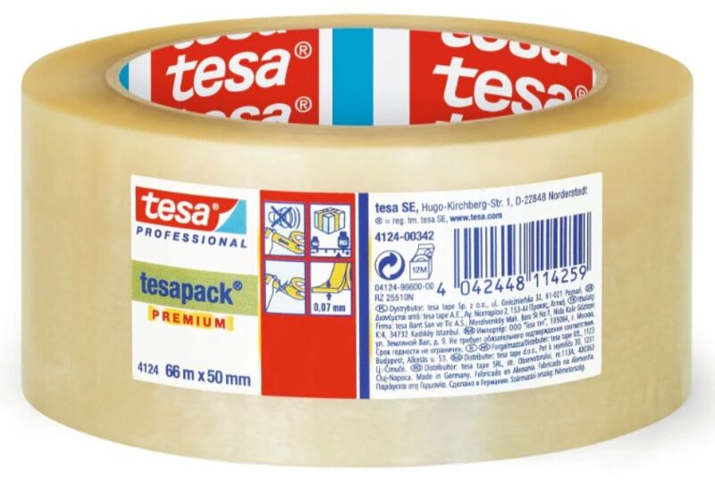 Tesa 4124 Verpakkingstape PVC Transparant - 50mm X 66m - Default image for the product