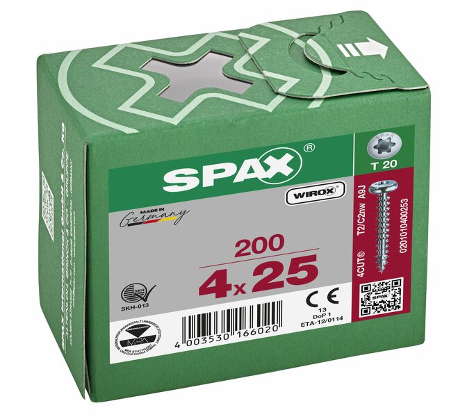 SPAX Universele Schroeven Cilinderkop - Voldraad - T20 - 4.0x25 Mm (200st) - Detailed view of the product