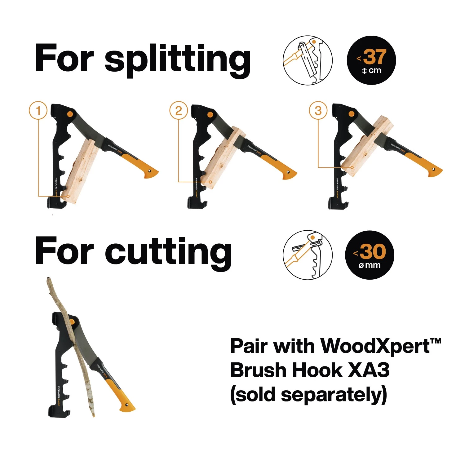 Fiskars 1079158 X-serie Wandklover Voor Aanmaakhout Montage - 475mm thumbnail 4