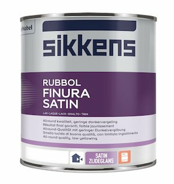 Sikkens Rubbol Finura Satin W05 - Lakverf - Dekkend - Binnen en buiten - Terpentine basis - Zijdeglans