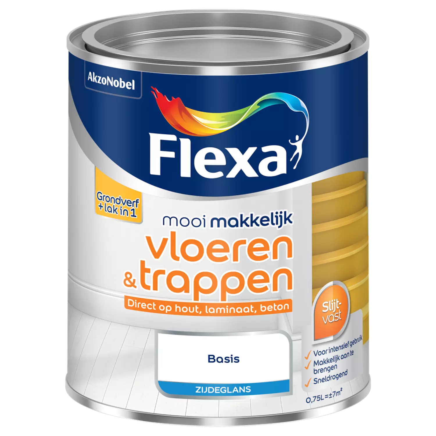 Flexa Mooi Makkelijk Vloeren&Trappen Zijdeglans - Op Kleur Gemengd - 0,75L