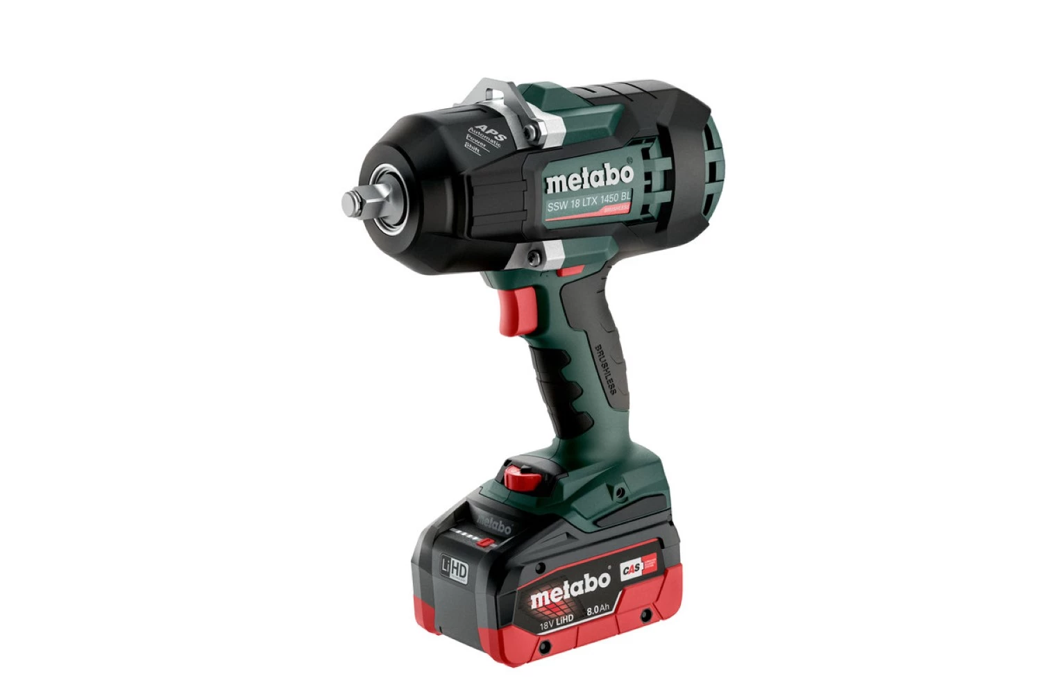 Metabo SSW 18 LTX 1450 BL 18V Li-ion Accu Slagmoersleutel Set (2x 8.0Ah LiHD Accu) In MetaBOX thumbnail 2