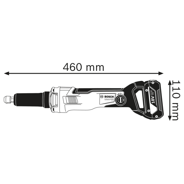 Bosch GGS 18V-23 PLC 18V Li-Ion Accu Slijpmachine Body In L-boxx - Detailed view of the product