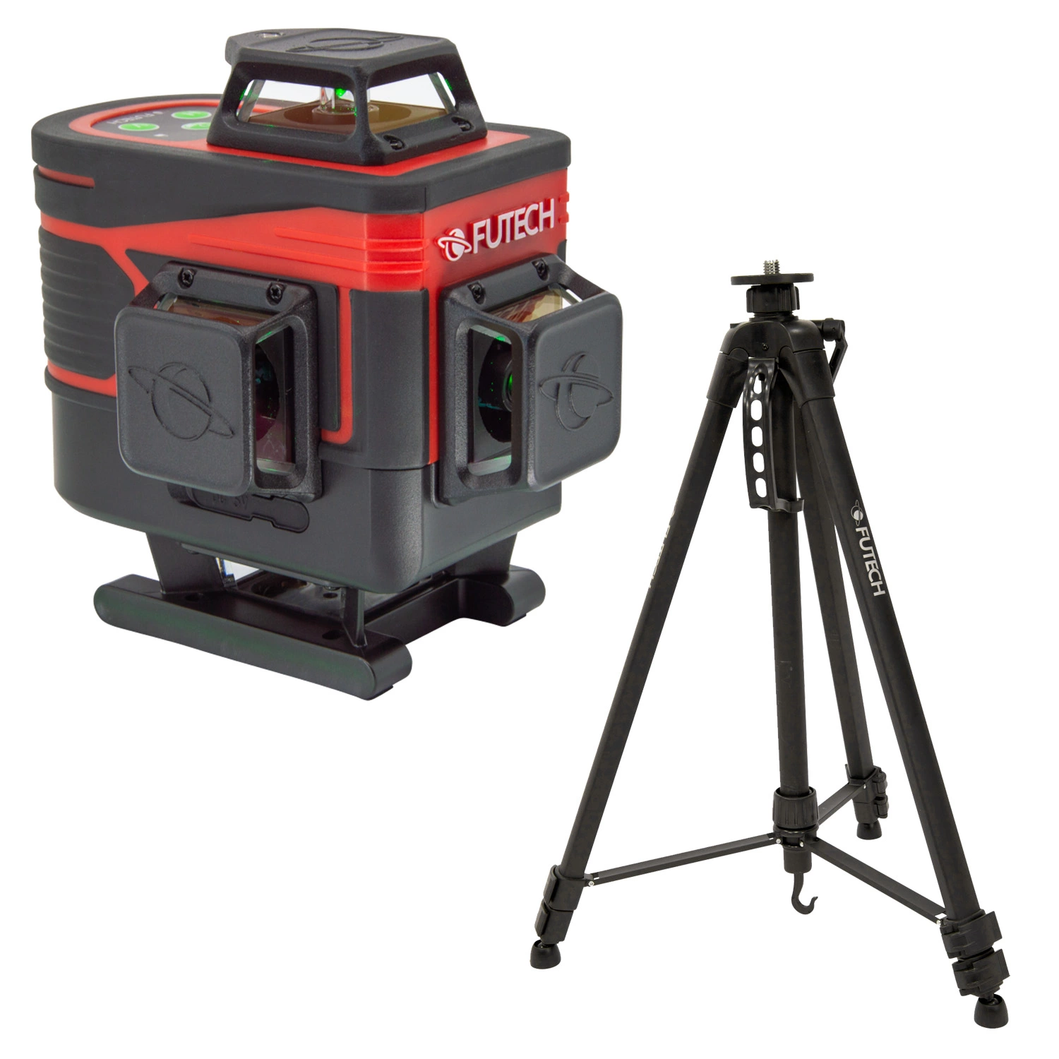 FUTECH MC4D Multicross 4D Compact Kruislijnlaser Set Incl. Statief In Koffer - Groen - 150m - 3 Lijnen