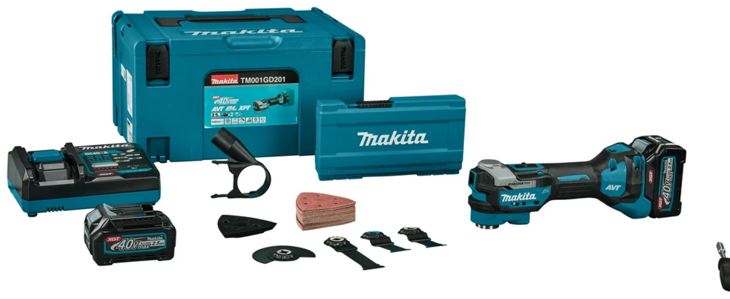 Makita TM001GD201 XGT 40V Max Li-ion Accu Multitool Set (2x 2,5Ah Accu) In Mbox