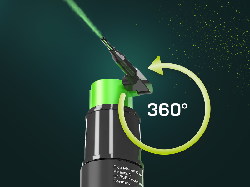 Pica 2020 Powder Markeerspray Diep Gat - Groen - Detailed view of the product