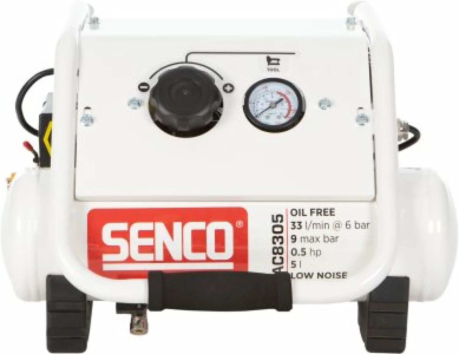 Senco AC8305 Compressor - Geluidsarm - 350W - 9 Bar - 5L - 33L/m