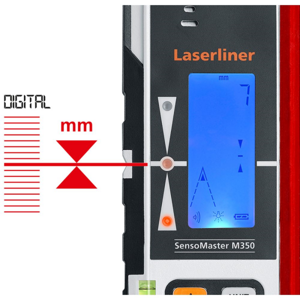 Laserliner SensoMaster M350 Handontvanger Voor Rotatielaser - Rood - 350m - Detailed view of the product