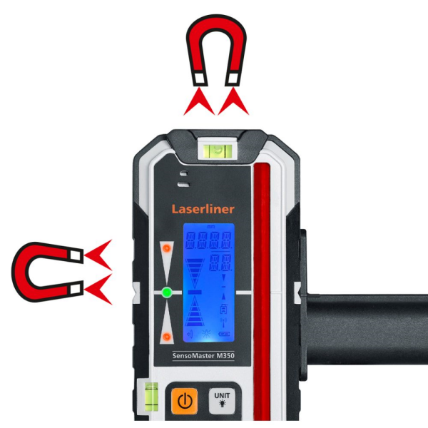 Laserliner SensoMaster M350 Handontvanger Voor Rotatielaser - Rood - 350m - Detailed view of the product