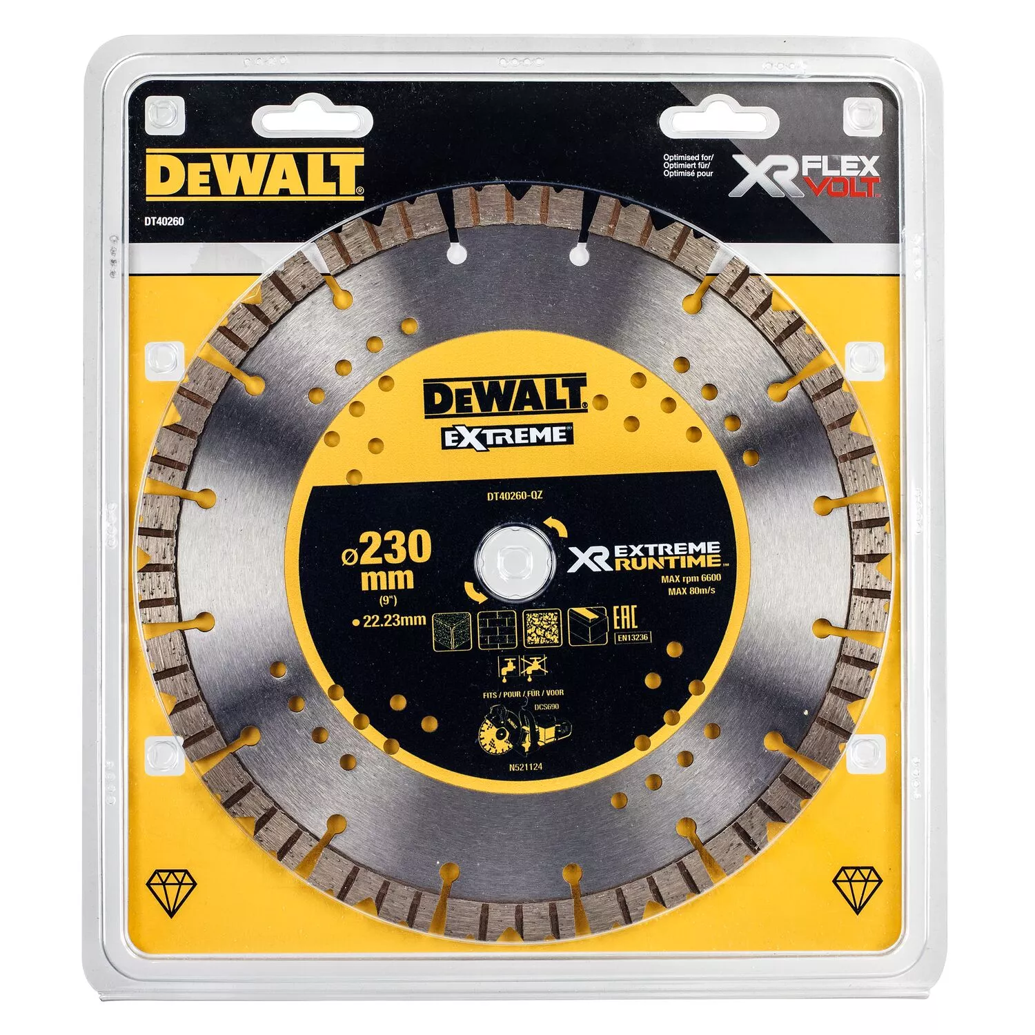 DeWALT DT40260 XR Extreme Diamantdoorslijpschijf - 230 X 22,23 X 2,3mm - Beton - Steen thumbnail 2