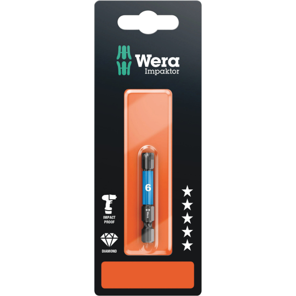 Wera 05073946001 840/4 IMP DC Impaktor Bit SB - 6x50mm