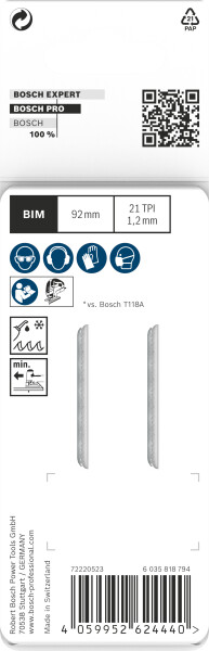 Bosch 2608655095 PRO T121AFC Decoupeerzaagblad Medium - Metaal (2st) - Detailed view of the product