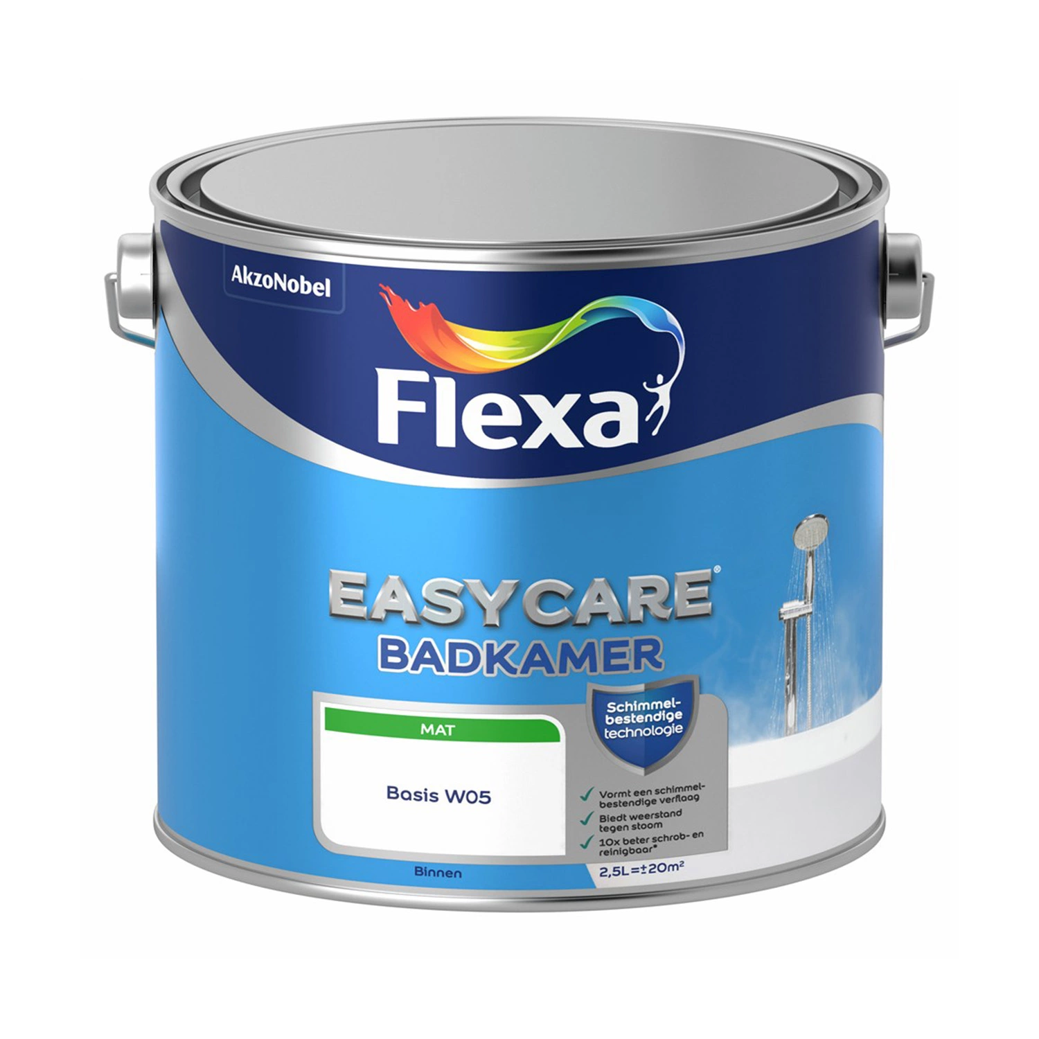 Flexa Easycare Muurverf Mat - Badkamer - 2,5L afbeelding