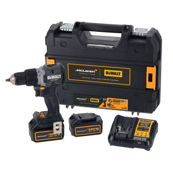 DeWALT DCD85MP2T McLaren 18V Li-ion Accu Klopboor-/schroemachine Set (2x 5.0Ah Accu) In TSTAK