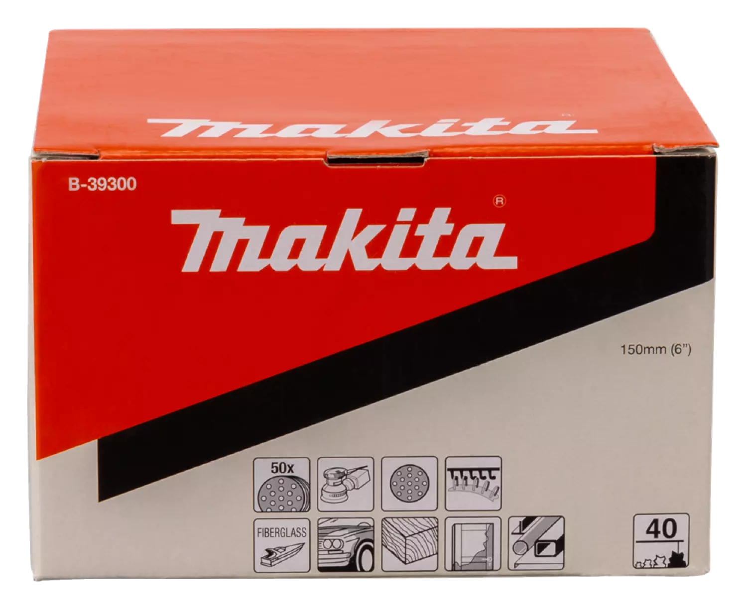 Makita B-39300 Schuurschijf - Velcro - K40 - 150mm (50st)