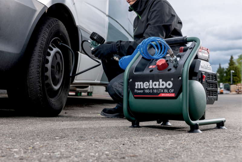 Metabo Power 160-5 18 LTX BL OF 18V Li-Ion Accu Compressor Body - 8 Bar - 120L/min - Koolborstelloos - Detailed view of the product