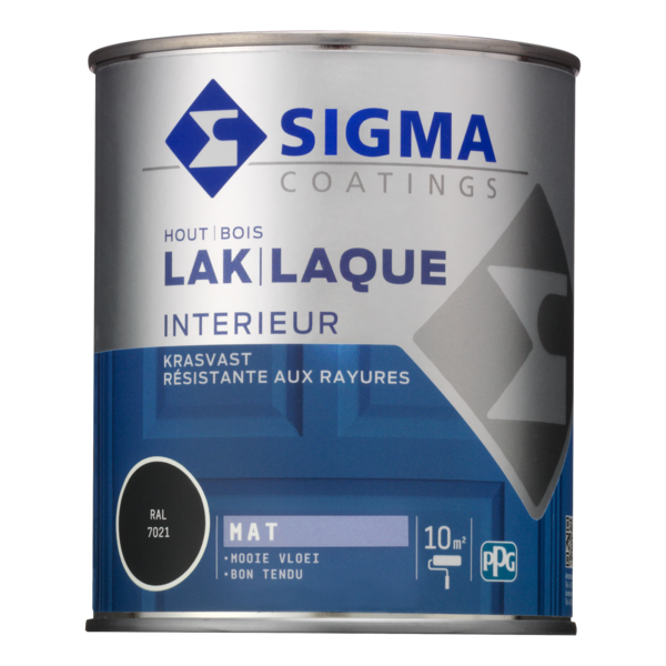 Sigma Interieurlak Ral 7021 Mat 0,75ltr