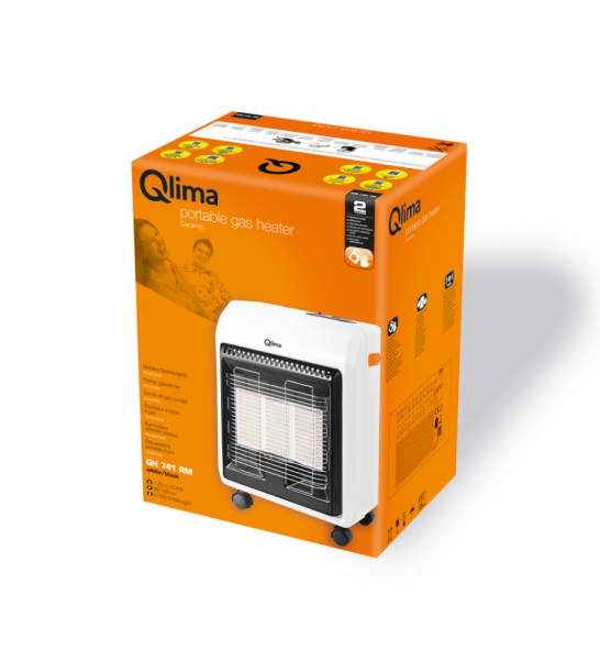 Qlima GH 741 RM 2-in-1 Gaskachel Wit/Zwart - 4,1kW - Detailed view of the product