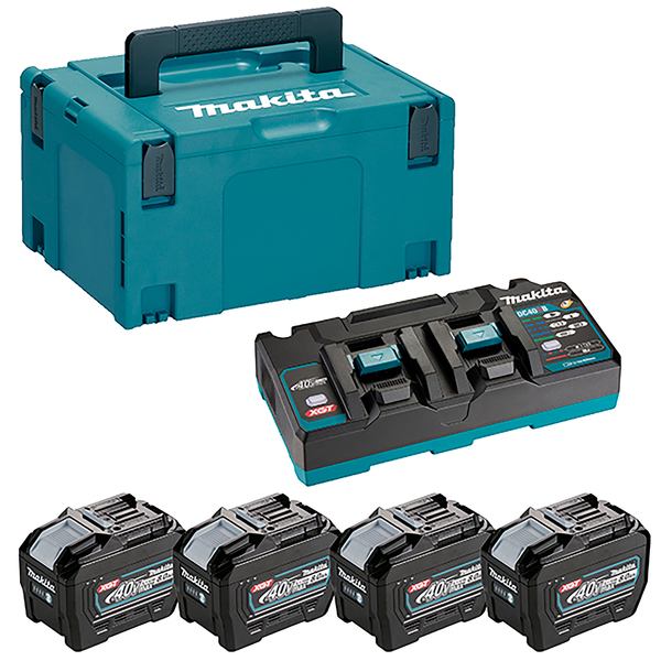 Makita 1910A8-3 40V XGT Li-ion Accu Starterset (4x 8.0Ah) + Duolader In Mbox EAN: 88381591492