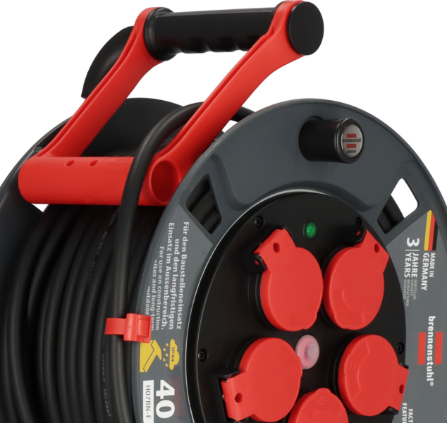 Brennenstuhl Professional KU 4100 Kabelhaspel 5-voudig 300 H07RN-F 3G1,5 - IP44 - 40m - Detailed view of the product
