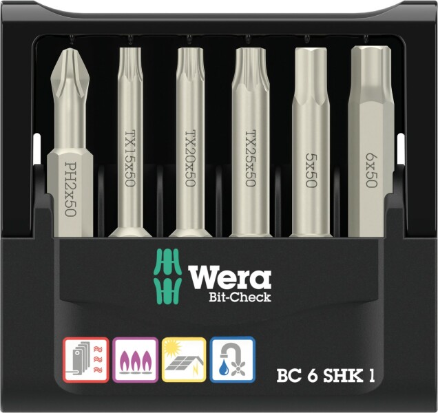 Wera Bit-Check 6 SHK 1 SB, 6-delig - 05073631001