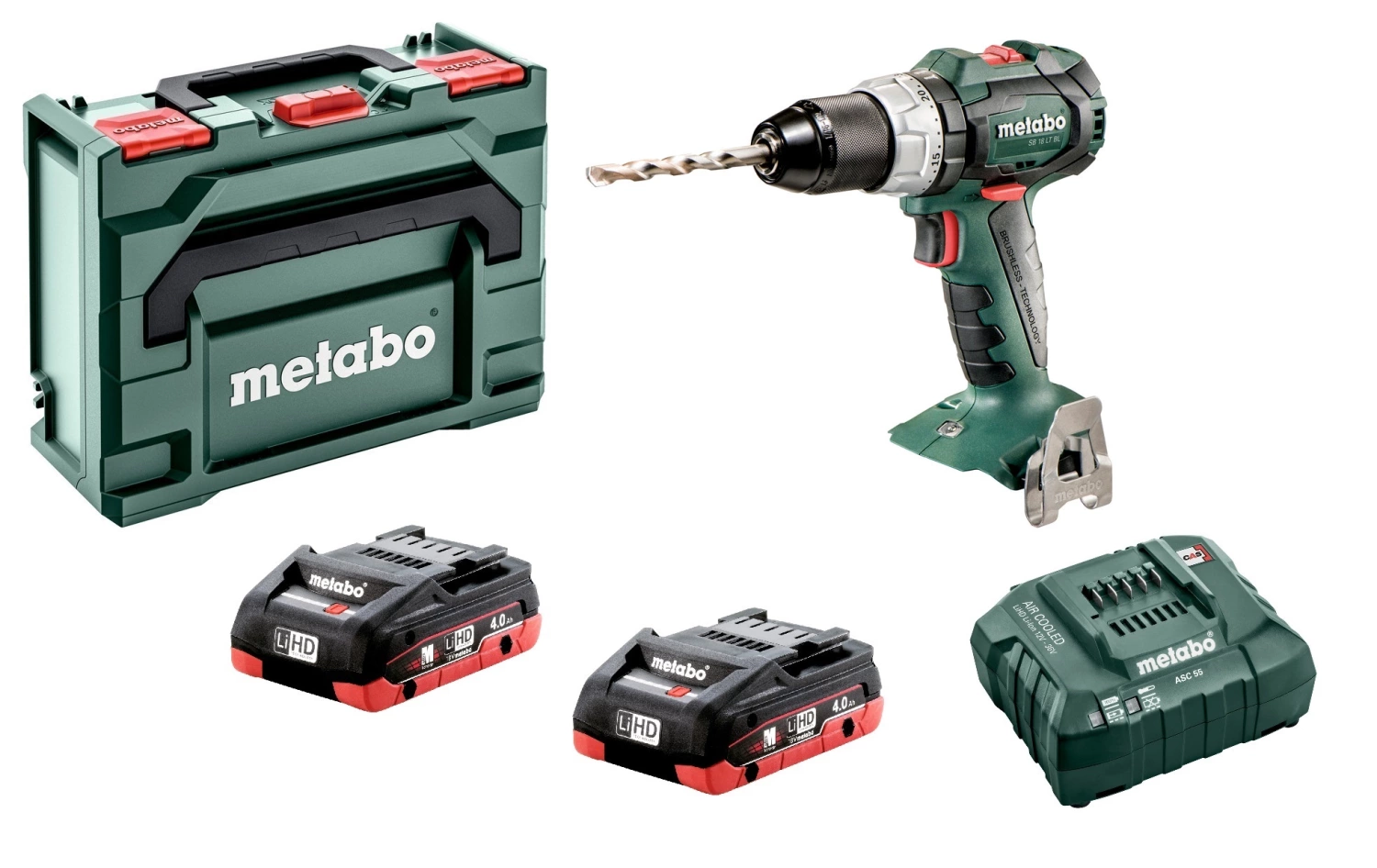 Metabo SB 18 LT BL 18V LiHD Accu Klopboor- /schroefmachine Set (2x 4.0Ah Accu) In MetaBOX - Koolborstelloos