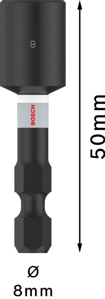 Bosch 2608522351 Impact Control Dopsleutel - Zeskant - 8mm - 1/4''(L=50mm) - Detailed view of the product