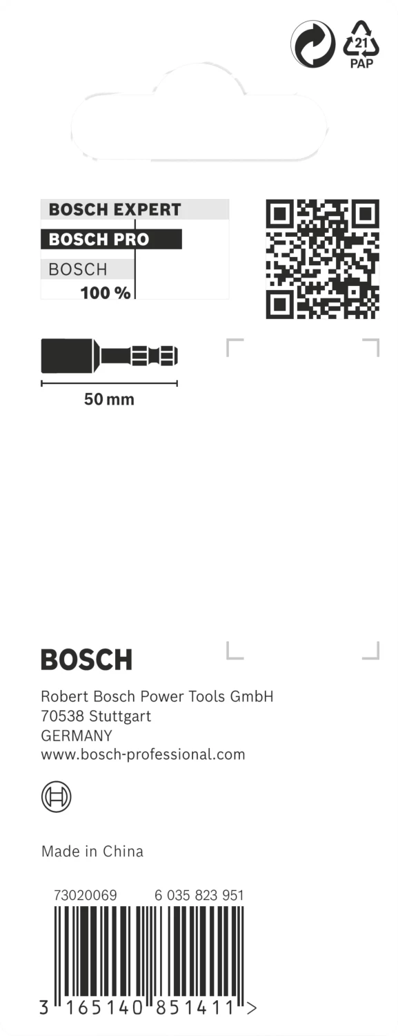 Bosch 2608522351 Impact Control Dopsleutel - Zeskant - 8mm - 1/4''(L=50mm) thumbnail 3
