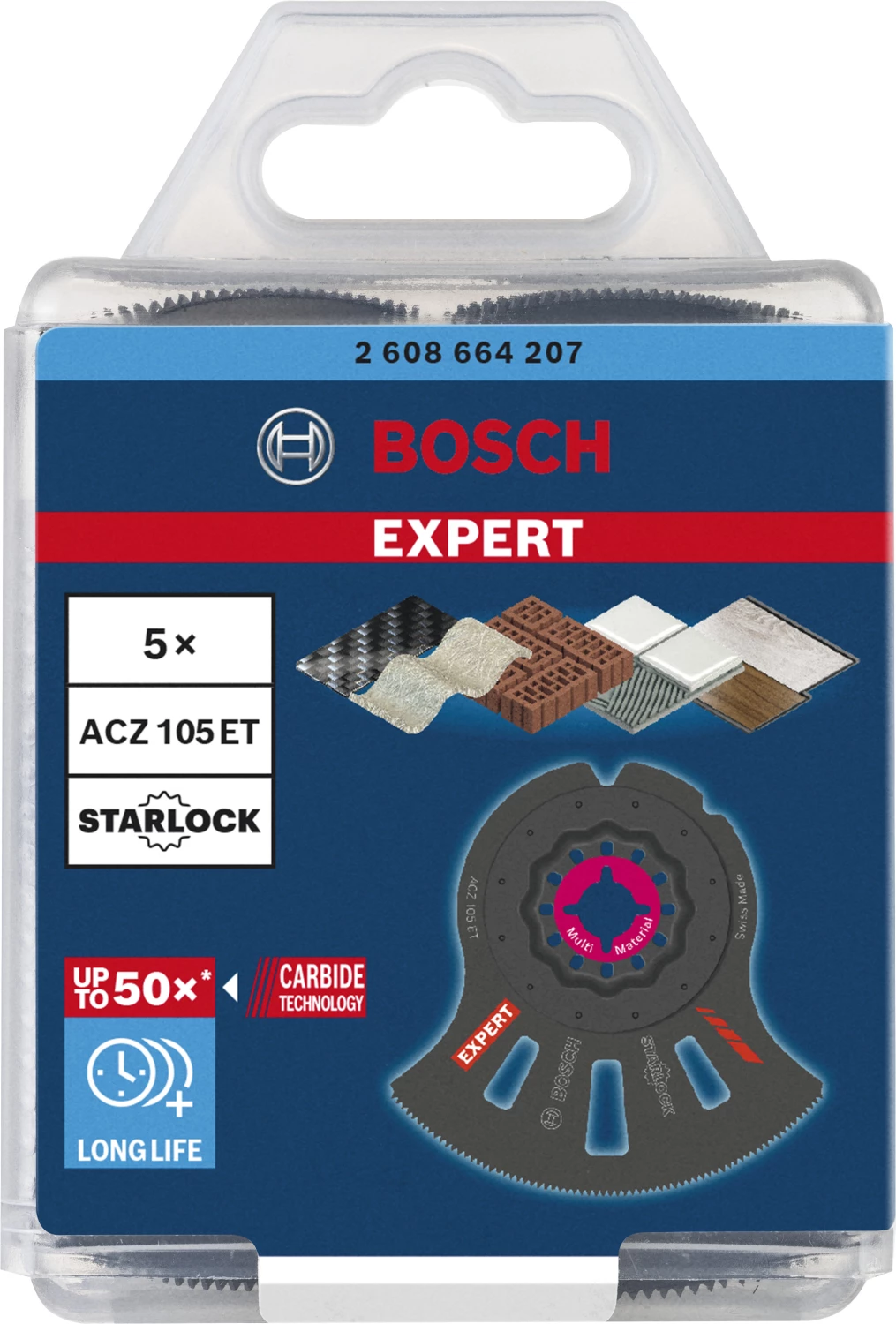 Bosch Accessoires Expert MultiMaterial Segment Blade ACZ 105 ET multitoolzaagblad 5-delig - 1 stuk(s) - 2608664207