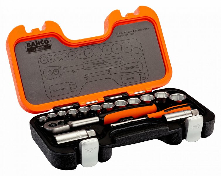 Bahco S330 33-delige Dopsleutelset - 1/4''3/8'' - Detailed view of the product