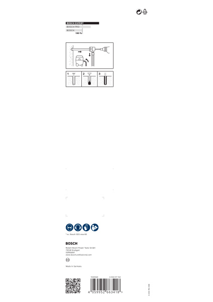 Bosch 2608901809 EXPERT Hamerboor SDS Clean SDS Max-8X - 32x400x650mm Met Connector - Detailed view of the product