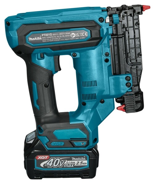 Makita PT001GD101 40V Max Li-Ion Accu Pintacker Set (1x 2,5Ah) In Koffer - 23GA - 15-35mm - Detailed view of the product