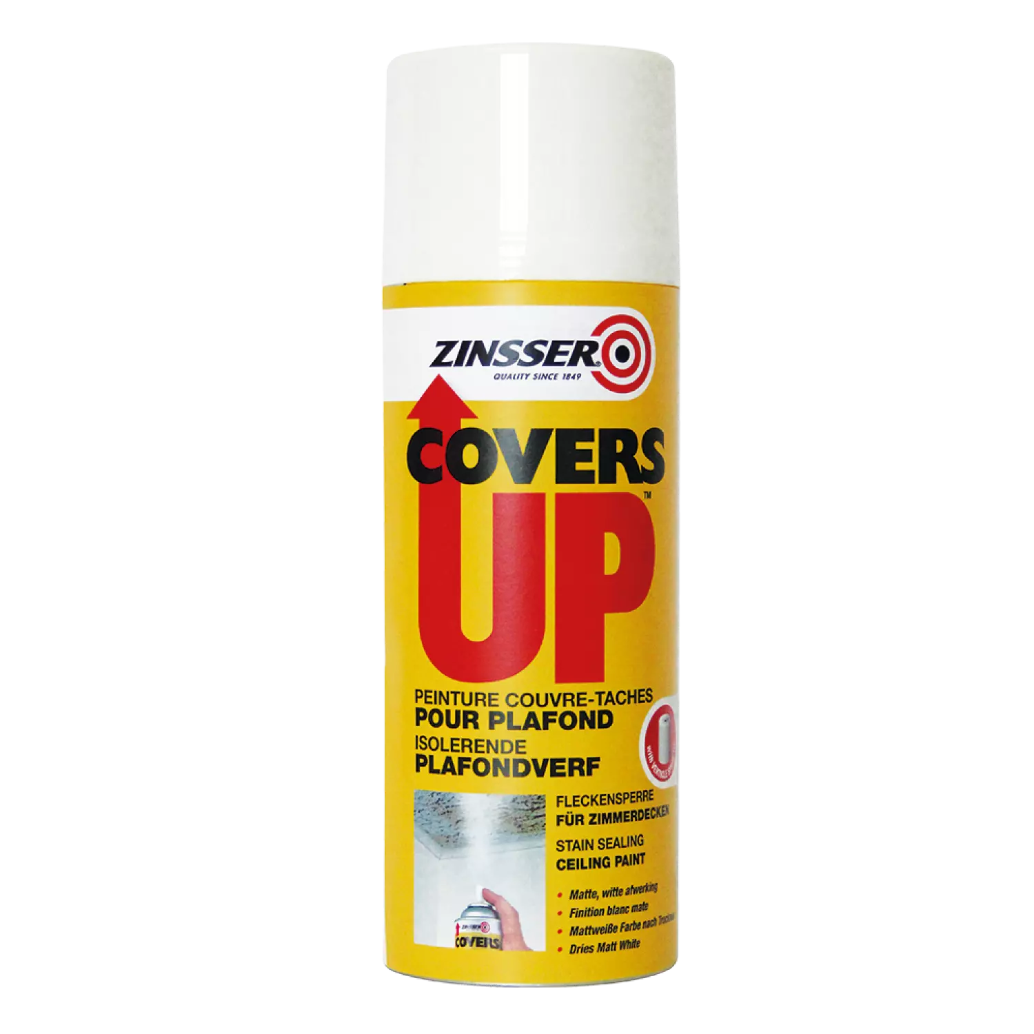 Zinsser Covers Up Spray Mat - Wit - 400ml