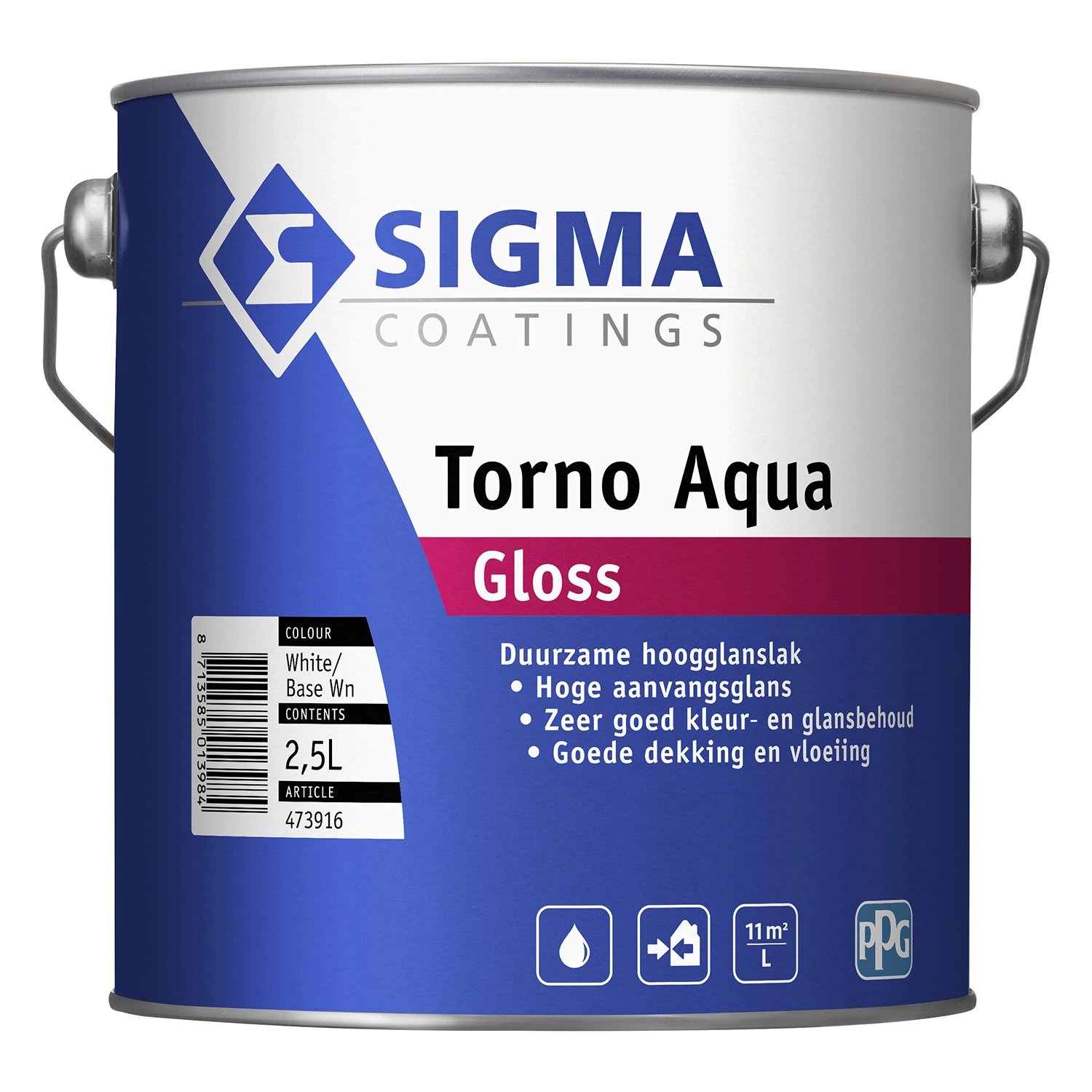 Sigma Torno Aqua Gloss - Op Kleur Gemengd 2,5L