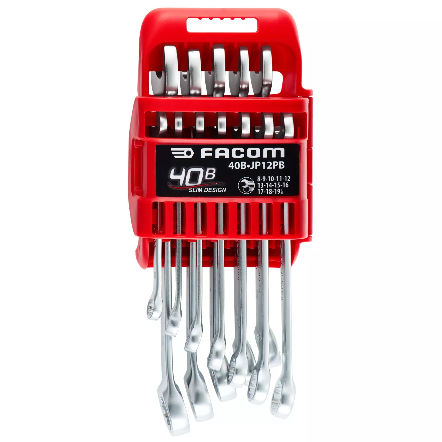 Facom 40B.JP12PB 12-delige Ringsteeksleutelset In Houder - 8-19mm afbeelding
