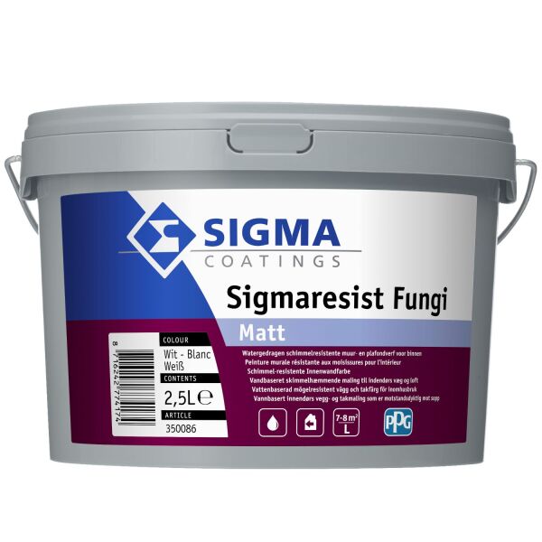 sigma sigmaresist fungi matt wit 2.5 ltr