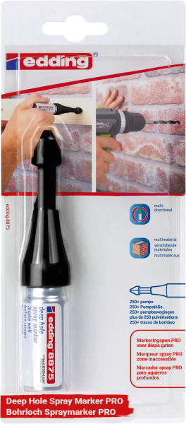 Edding ED066527 Markeerspray Diep Gat - E-8875 PRO Blister Zwart -1st