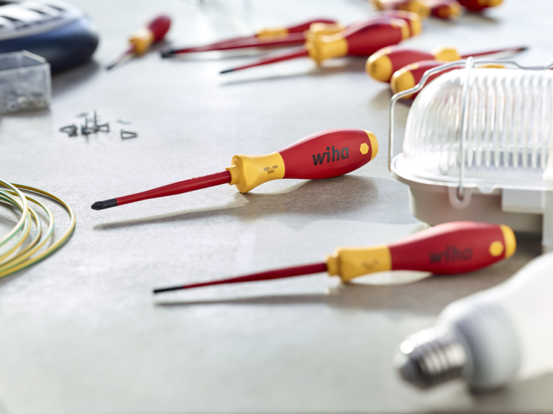 Wiha 3281 SoftFinish Electric SlimFix PlusMinus Schroevendraaier - Pozidriv/Sleuf - SL/PZ1 X 80mm - Detailed view of the product