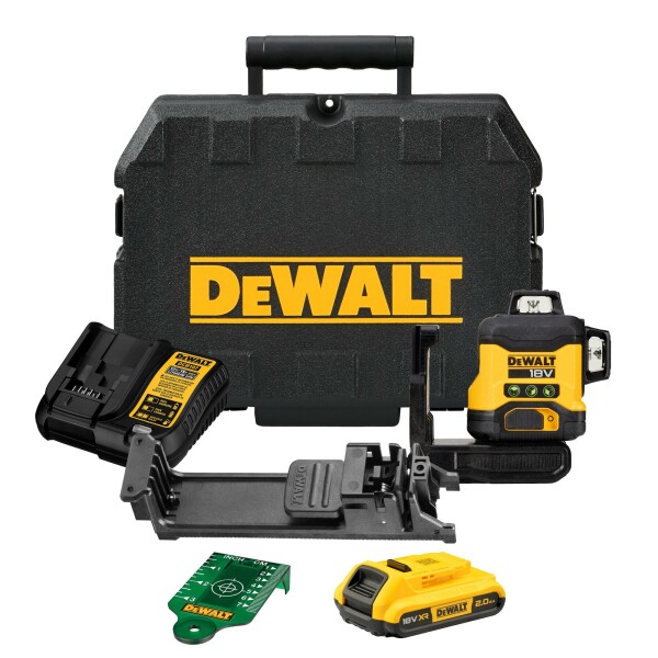 DeWALT DCLE34031D1-QW 18V Li-ion Accu Zelfnivellerende Kruislijnlaser Set (1x 2.0Ah) - 3x360° - Groen EAN: 5035048749616