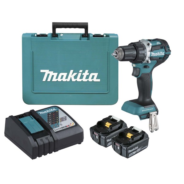 Makita DDF484RTE 18V Li-Ion Accu Boor-/schroefmachine Set (2x 5.0Ah Accu) In Koffer- Koolborstelloos EAN: 88381826426