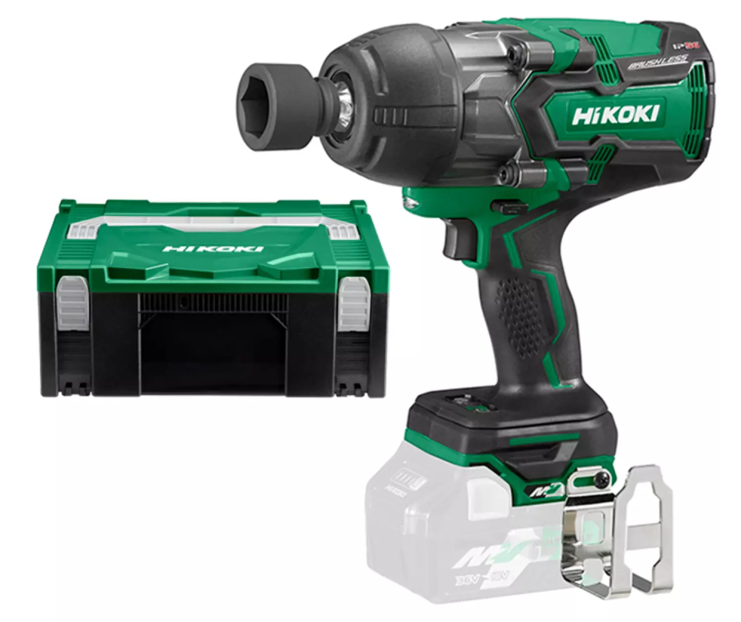 HiKOKI WR36DBW2Z 36V Li-Ion Accu Slagmoersleutel Body In HSC - 1130Nm - 1/2"- Koolborstelloos