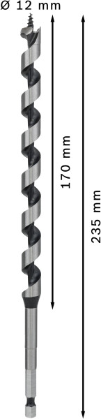 Bosch 2608597626 Slangenboor - Zeskantopname - 12 X 160 X 235mm - Detailed view of the product