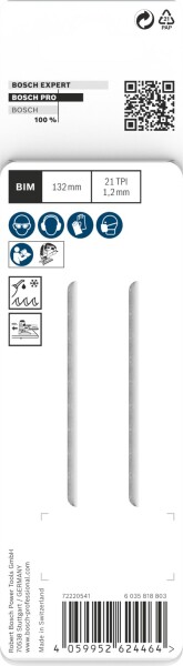 Bosch 2608655097 PRO T321AF Decoupeerzaagblad Pipes En Profiles - Metaal (2st) - Detailed view of the product