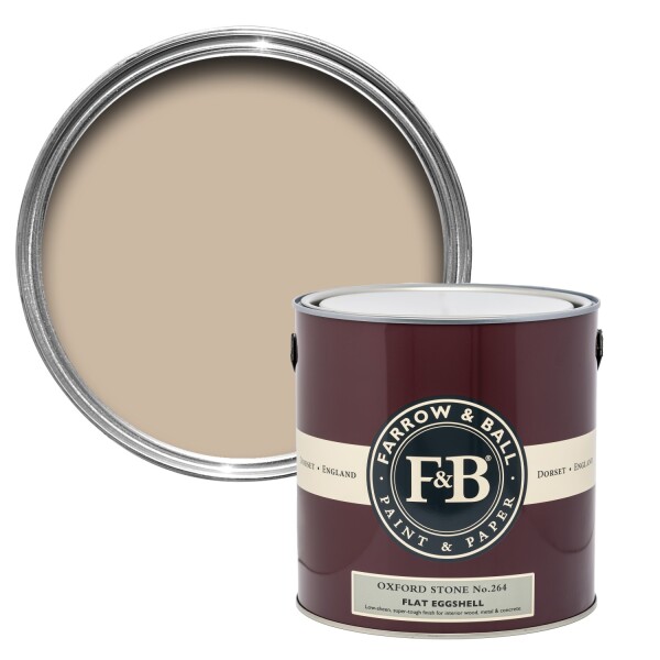 Farrow&Ball Flat Eggshell Oxford Stone No.264 - 2,5L afbeelding