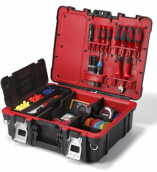 Keter 237003 Technician Gereedschapskoffer - Zwart/rood - Detailed view of the product