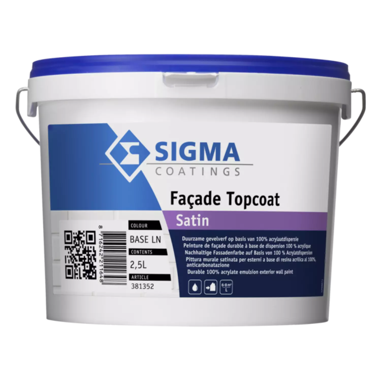 Sigma Sigmafacade Topcoat Satin - Op Kleur Gemengd - 2,5L